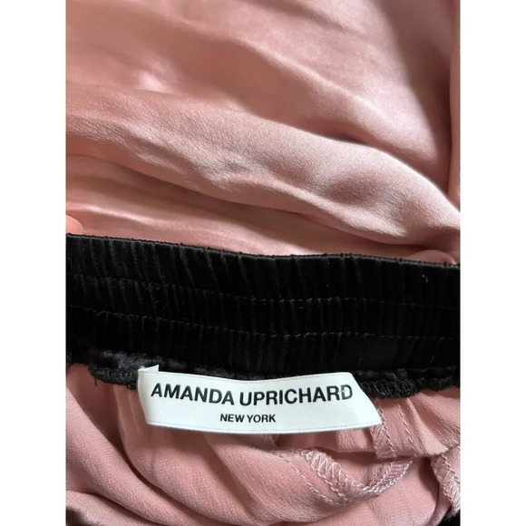Amanda Uprichard Two-Toned Satin Pants Pink Black Side Hem Split Size Small Y2K - Picture 7 of 7